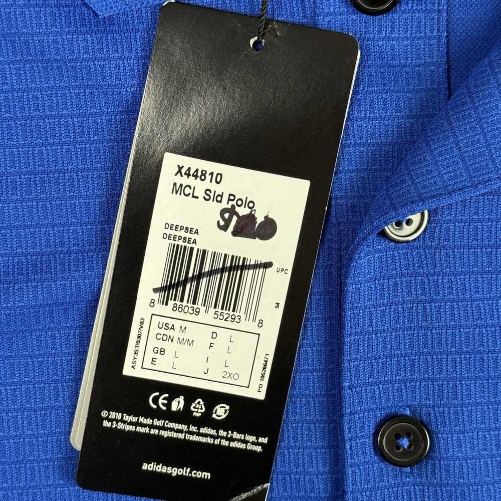 Adidas Golf Polo‎ Shirt Mens Medium Deepsea Blue Relaxed Company Logo - Picture 7 of 10